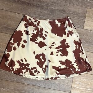 Cowhide Print Mini Skirt NWT